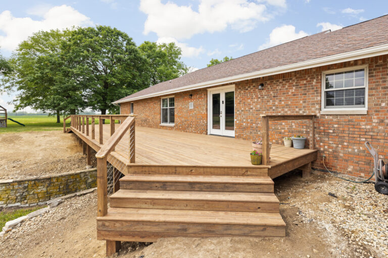 Wood Deck with Cable Railing